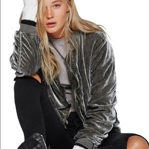 FREE PEOPLE VELVET BOMBER JACKET